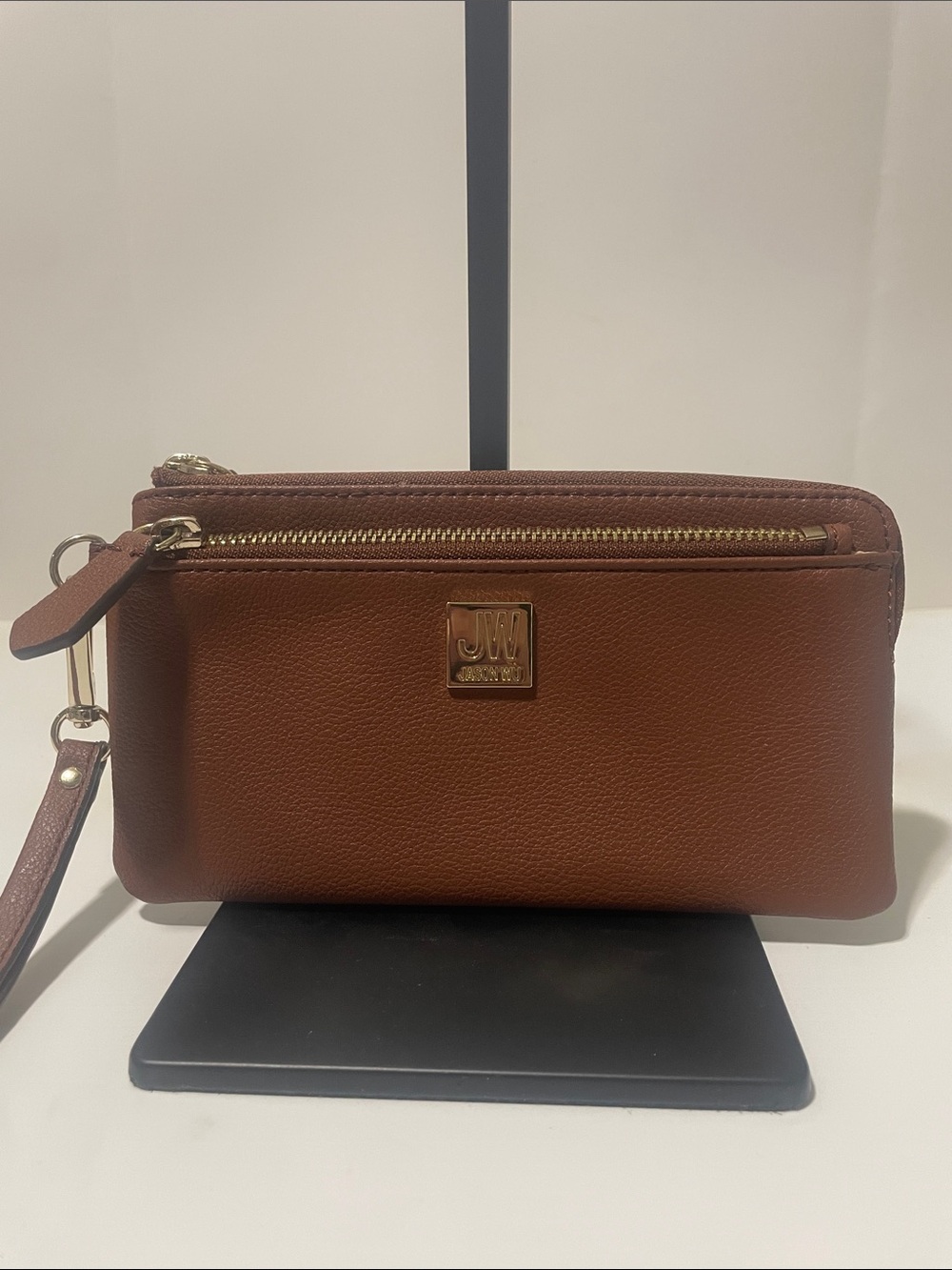 Jason Wu Brown Leather Wristlet Wallet with Gold Hardware